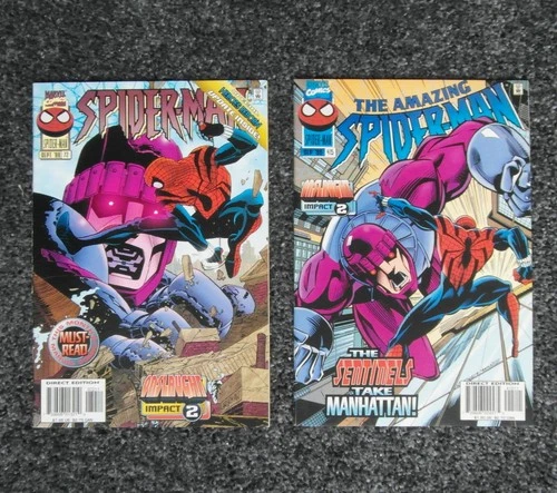 SPIDER-MAN (vol.1) #72 + AMAZING #415 Onslaught Impact - Marvel 1996 - NM-