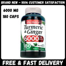 Tumeric Curcumin Max Potency and Ginger Complex 6000 mg, 180 Capsules Ultra high