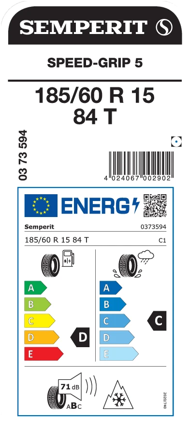 Semperit Speed-Grip 5 185/60 R15 84T M+S Winterreifen - Bild 2 von 2