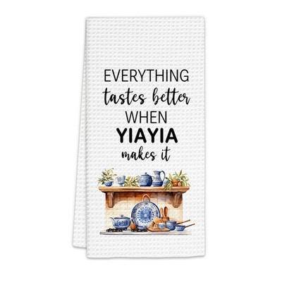 Yiayia Grandma Hand Dish Tea Towels Kitchen Decor 16x24 Inch Everything Good