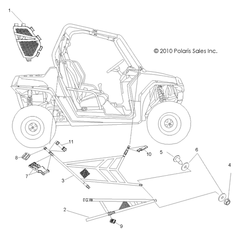 Polaris Guard, Side, RH, Black, Genuine OEM Part 5437855-070, Qty 1 - Picture 2 of 2