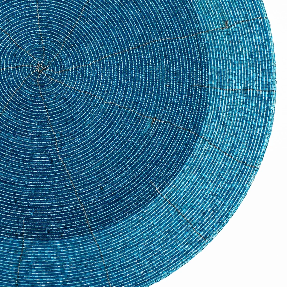 Lightnpro Glitz Beaded Charger Placemat - Turquoise Blue Placemat Set of 4, H... - Image 3 of 4