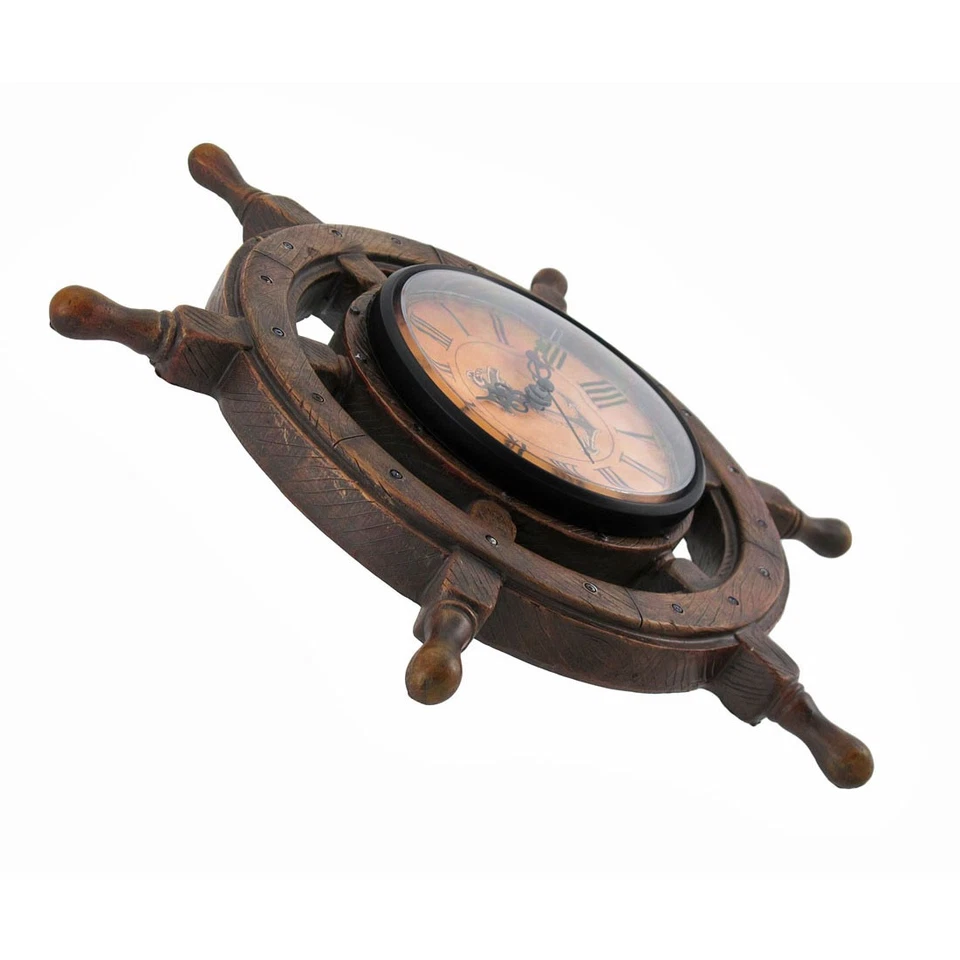 Zeckos Master of Destiny Ship`s Wheel Nautical Wall Clock 11.5 inch - Image 2 of 4