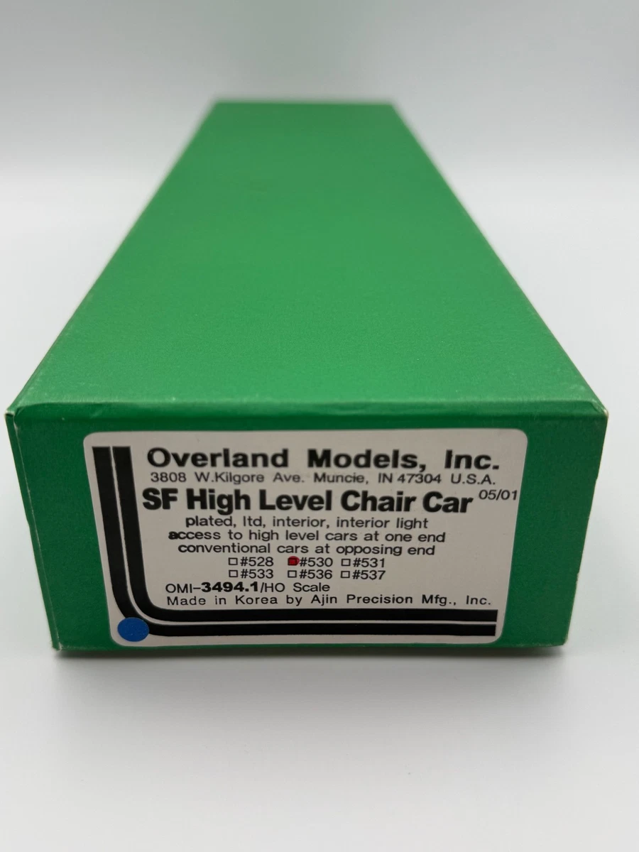 HO Overland Brass OMI-3494.1 Santa Fe 68-Seat Hi Level Chair Car #530. NIB.