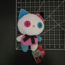 PatchPatch Friends 5.9 Inch Cat Round1 Plush, Pink/White/Blue, NEW WITH TAGS