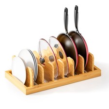 Bamboo Pot Lid Organizer Pot Lid Holder Pot And Pan Organizer Drawer Organizer F