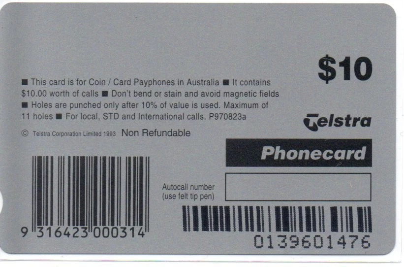 Telstra $10 Mint Phonecard - Frontline Defence Services-RAAF F-111