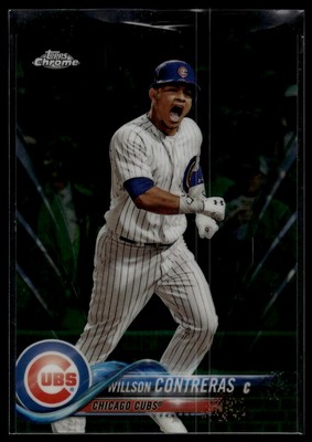 2018 Topps Chrome #197 Willson Contreras Green Wave Refractor #/99