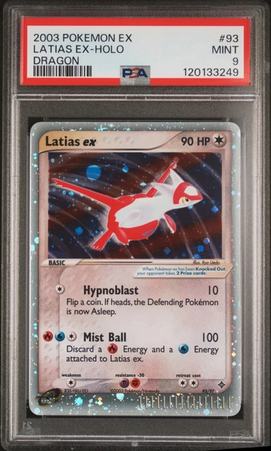 2003 Pokemon EX Dragon Holo Latias EX #93 PSA 9