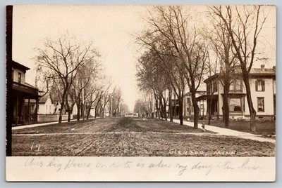 RPPC Glencoe Minnesota Early 1900s, Residential Street, Dirt Road, Edwardian 