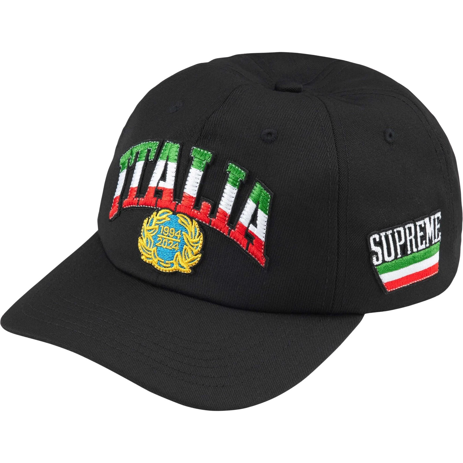 Casquette chapeau Supreme Italia 6 panneaux   noir   SS24 neuf authentique