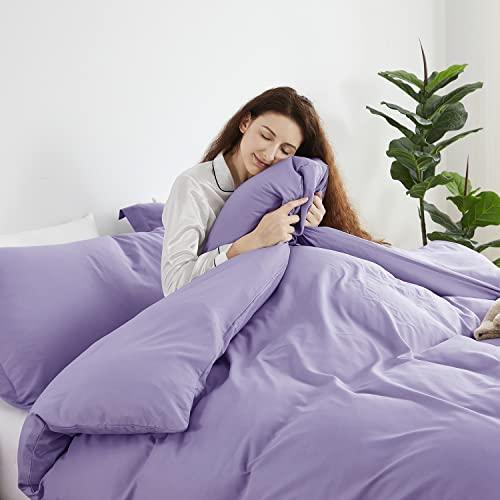Nestl Lavendel Bettbezug Queen Size - Soft Queen Bettbezug Set, 3 Stück - Bild 3 von 9