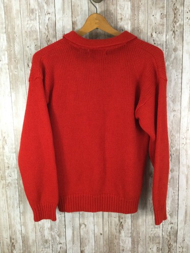 Vtg Just Cristina Made In Korea Donna Rosso Maglia Pullover Maglione Sz Grande - Foto 4 di 4
