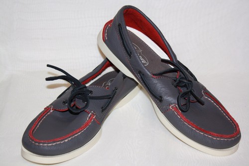 Sperry Top-Sider #STS10057 A/O 2 Eye Gray Slip On Boat LOAFER Shoes Men's SZ 9 M - Picture 2 of 9