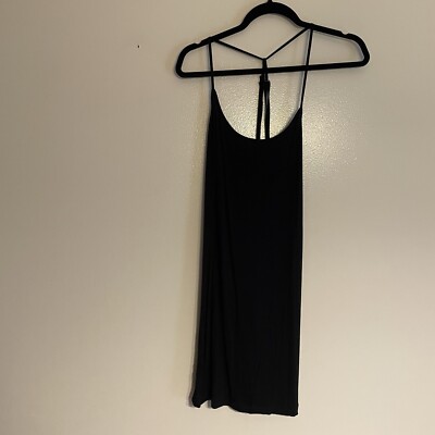 Hem & Thread Women Sz L Black Adjustable Spaghetti Strap Slip Dress NWT