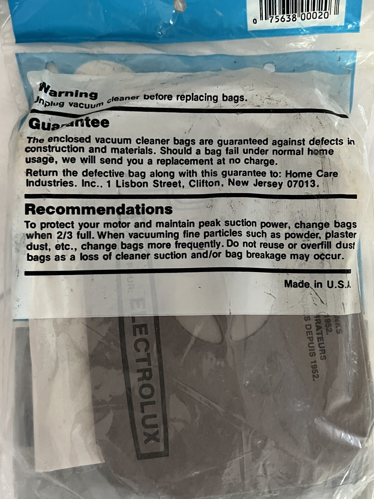 Electrolux Style 20 Homecare Disposable Vacuum Cleaner Bags 10 NEW In