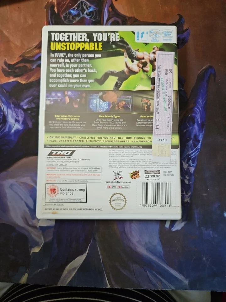 WWE SmackDown vs. Raw 2009 Featuring ECW (Nintendo Wii, 2008) - Complete in Box - Image 2 of 3