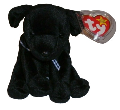 【未使用・タグ付】〈LANEUS〉BEANIE/ブラック Ty Beanie Baby - LUKE the Black Lab Dog (6 Inch) NEW MWMTs Stuffed