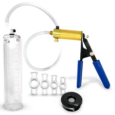 Penis Vacuum Pump LeLuv ULTIMA, 4 Rings, Black Sleeve Choose Diameter