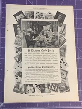 1900 VICTORIAN PRINT AD THE U.S. PLAYING CARD CO A DICKENS CARD PARTY FASHION