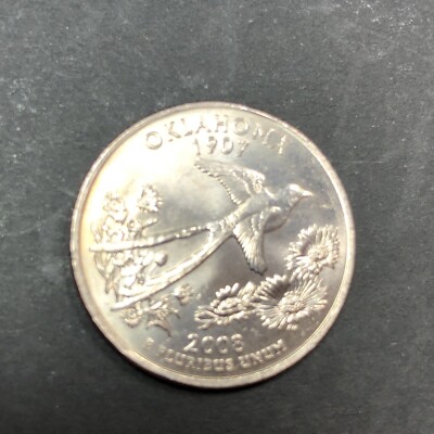 【新品未使用】2008年発行 オクラホマ州Quarter 1 バンク•ロール 2008 D Oklahoma State Quarter from U.S. Mint roll 