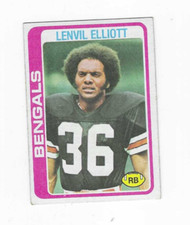 1978 TOPPS LENVIL ELLIOTT #309 CINCINNATI BENGALS