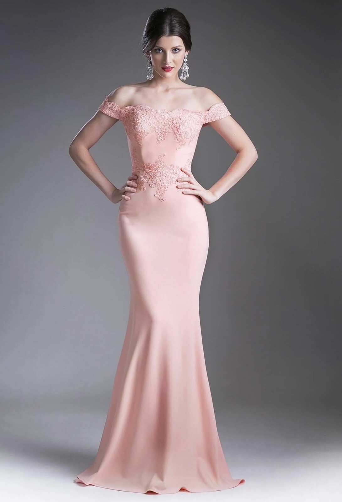 Cinderella Divine Formal Evening Floor Length Stretch Crepe Satin Size Medium