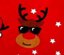 Denim & Flower Ricky Singh Festive Holiday COOL SHADES Reindeer Shirt-M, NWT $44