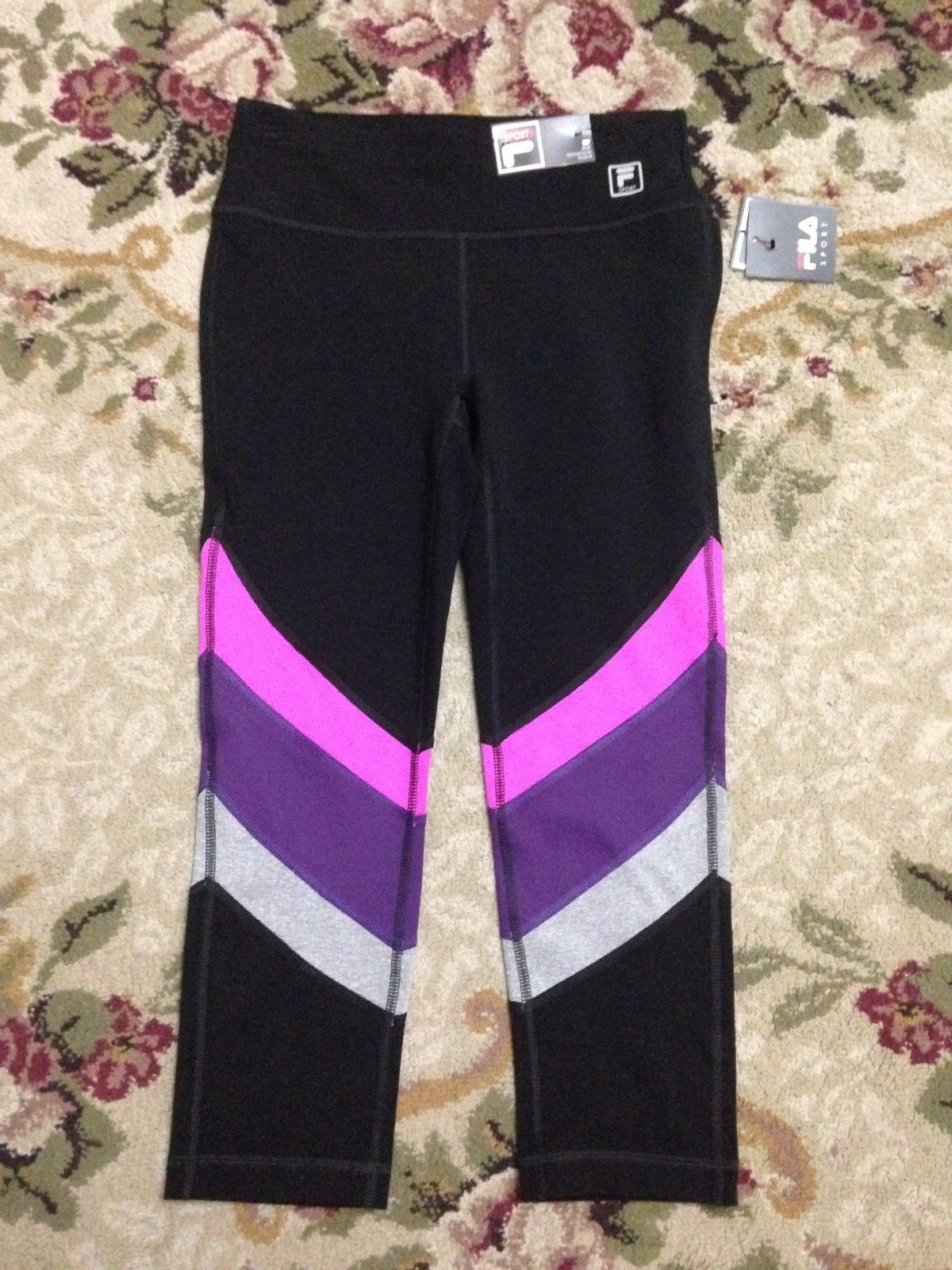 FILA SPORT Leggings donna vita alta crop skimmer esercizio yoga XS nuovi $40