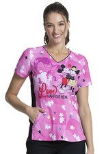 Mickey Minnie Mouse Cherokee Scrubs Tooniforms Disney V Neck Top TF747 MKLH