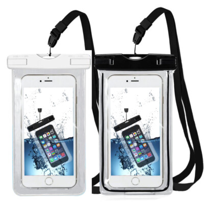 2x Wasserdichte Handytasche Universal für alle Smartphones (SCHWARZ + WEISS)