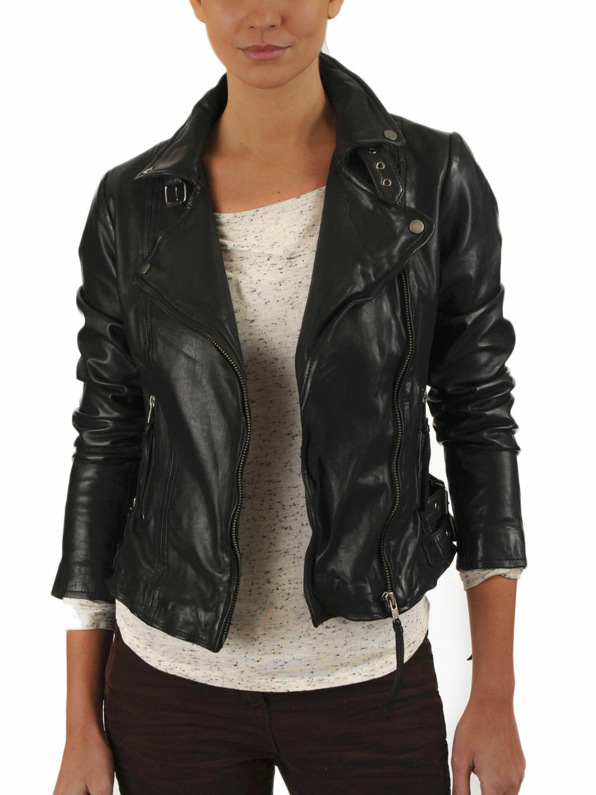 Women's Genuine Leather Jacket Slim Fit Stylish Real Lambskin Soft Women Jacket