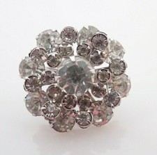 Vintage Sterling Silver Prong Set Rhinestone Cluster Ring Sz 6