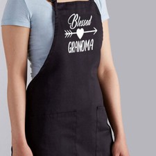 Blessed Grandma Letter Printed Cute Heart Grandmother Gift Cook Grill BBQ Apron