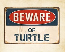 beware of turtle metal tin sign decorative lodge cafe