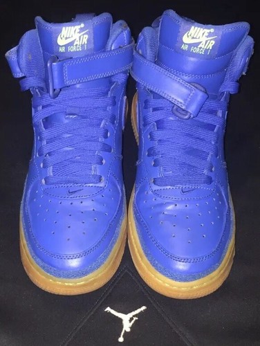 Nike Air Force 1 Mid Azul Goma Bottoms Juventud Talla 5.5Y 2016 Release  Raro Exclusivo | eBay