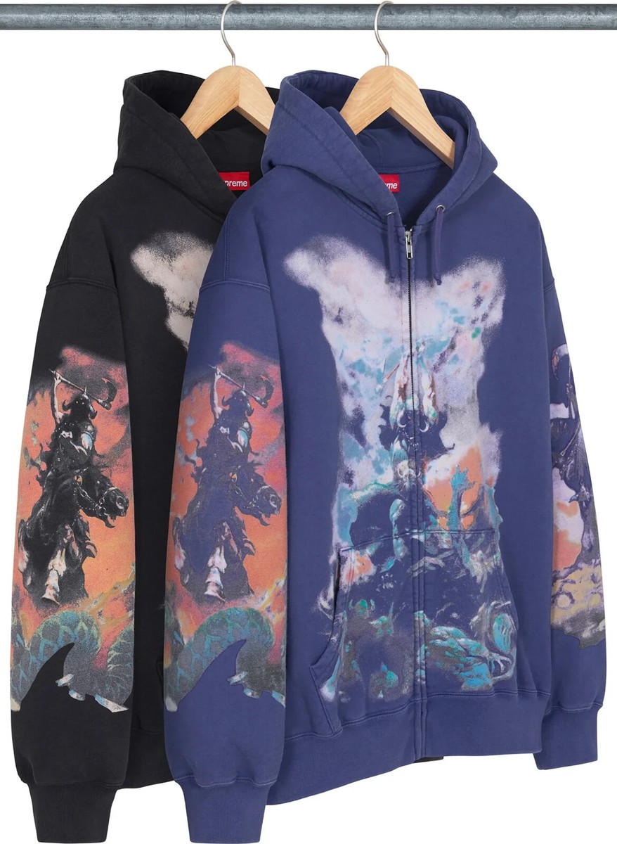 Supreme x Frank Frazetta ジップアップ フーデッド Supreme x Frank Frazetta Zip Up Hooded Sweatshirt Black Navy