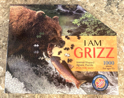 Jigsaw Puzzle 1000 pieces Grizzly Bear Shaped by Madd Capp Poster Size