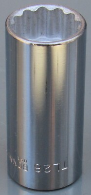 BONNEY, CHROME DEEP SOCKET, 3/8'' DRIVE, 12 POINT, 13/16'' SAE, TL26