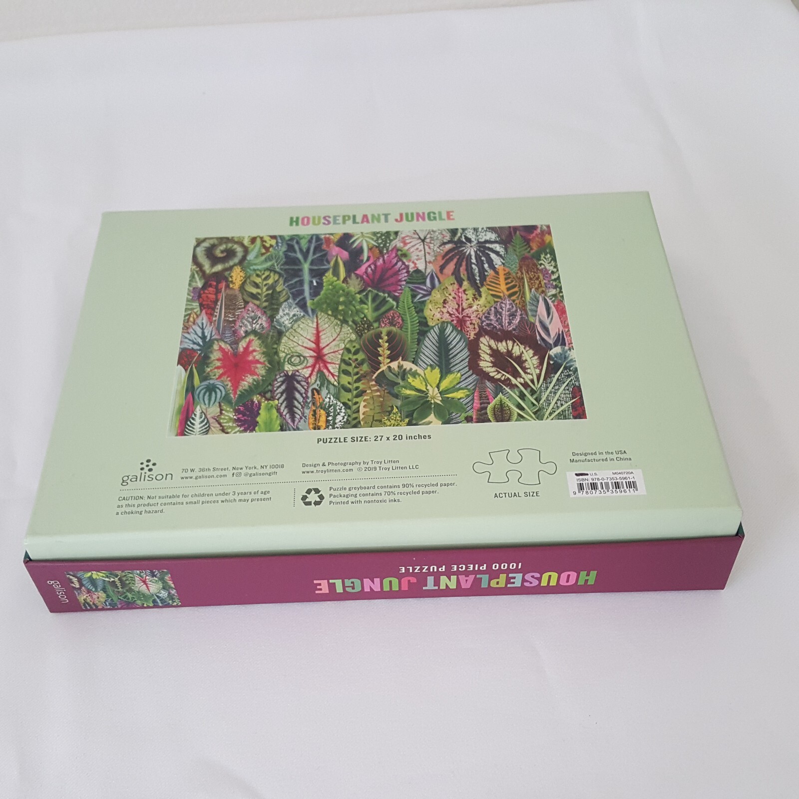 Houseplant Jungle Jigsaw Puzzle 1000 Piece Galison Puzzles 18" X 24' In Complete