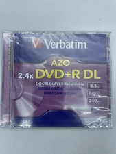 Verbatim (Azo) DVD+R DL 8.5GB Jewel Case Blank Single 2.4x Brand New & Sealed