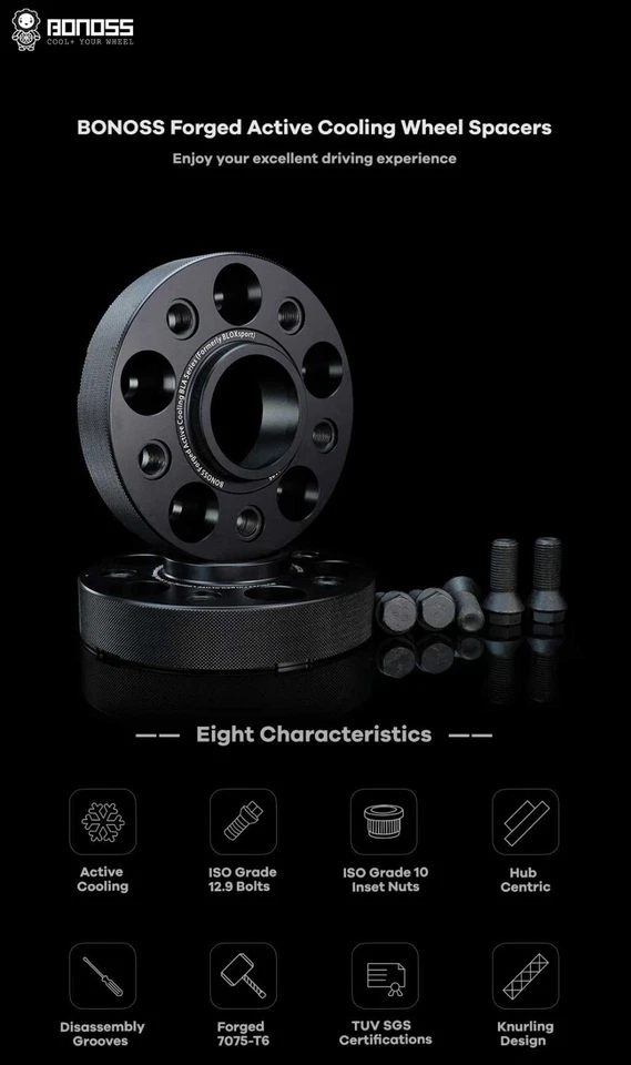 Espaciadores de rueda de alta calidad BONOSS para Audi A5 S5 RS5 2009+ buje 5x11266,5 25 mm x4 Foto 2 de 4