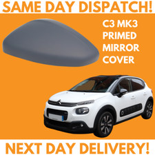 For Citroen C3 MK3 2016-2020 Wing Mirror Cover Primed Left Side