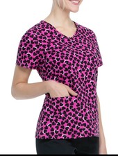 Womens Medium Hearts Scrub Top- Cotton- Valentines -Scrubstar