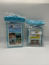 2 PACK Waterproof Bag Blue For phone Underwater