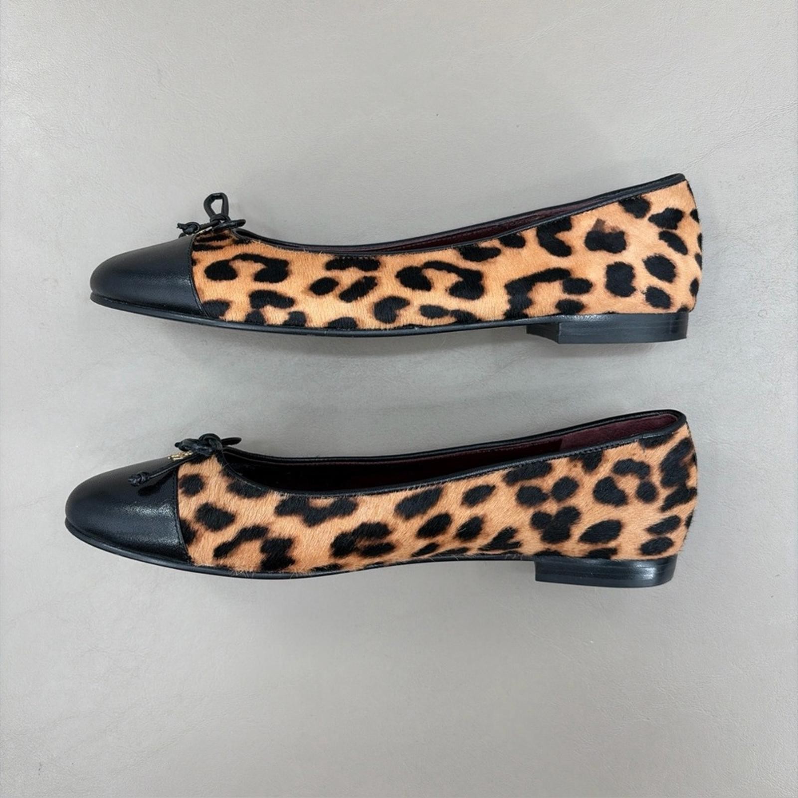 Tory Burch Cap Toe Ballet Flat in Classic Leopard Calf Hair Size 9 thumbnail 6
