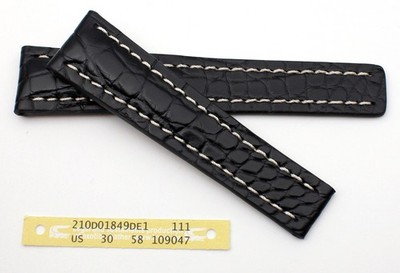 22mm /18mm echt Alligator RIOS1931 Germany black Band für Breitling Faltschließe
