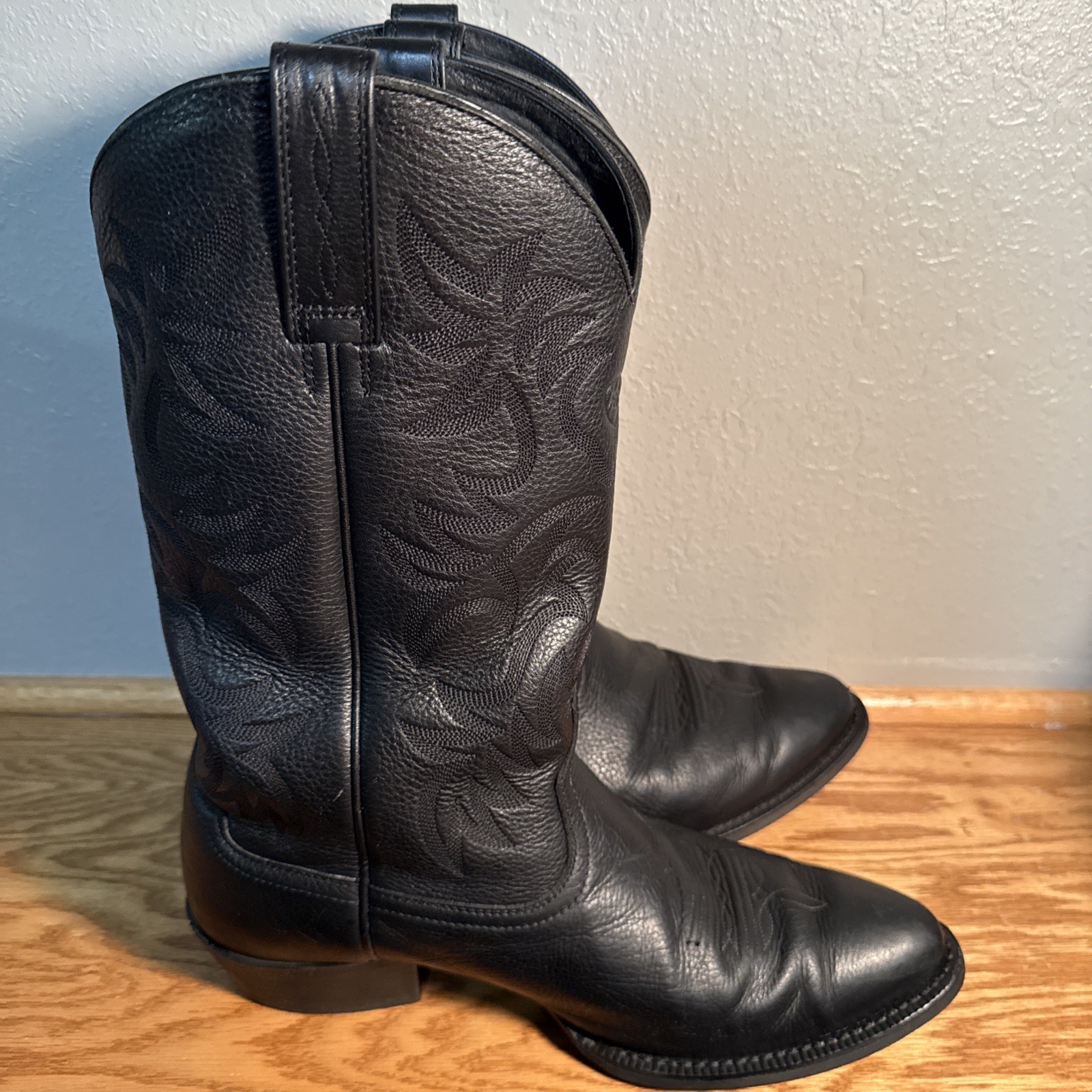 Ariat Heritage Mens Black Deertan Leather Western Cowboy Boots 12 EE