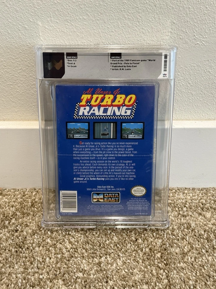 Al Unser Jr. Turbo Racing NES WATA Graded 9.2 A Sealed New Nintendo - Image 2 of 2
