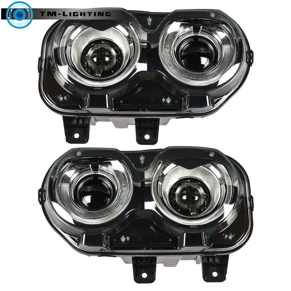 Par de faros halógenos LED DRL para Dodge Challenger 2015 2016 2017 18 Foto 2 de 4